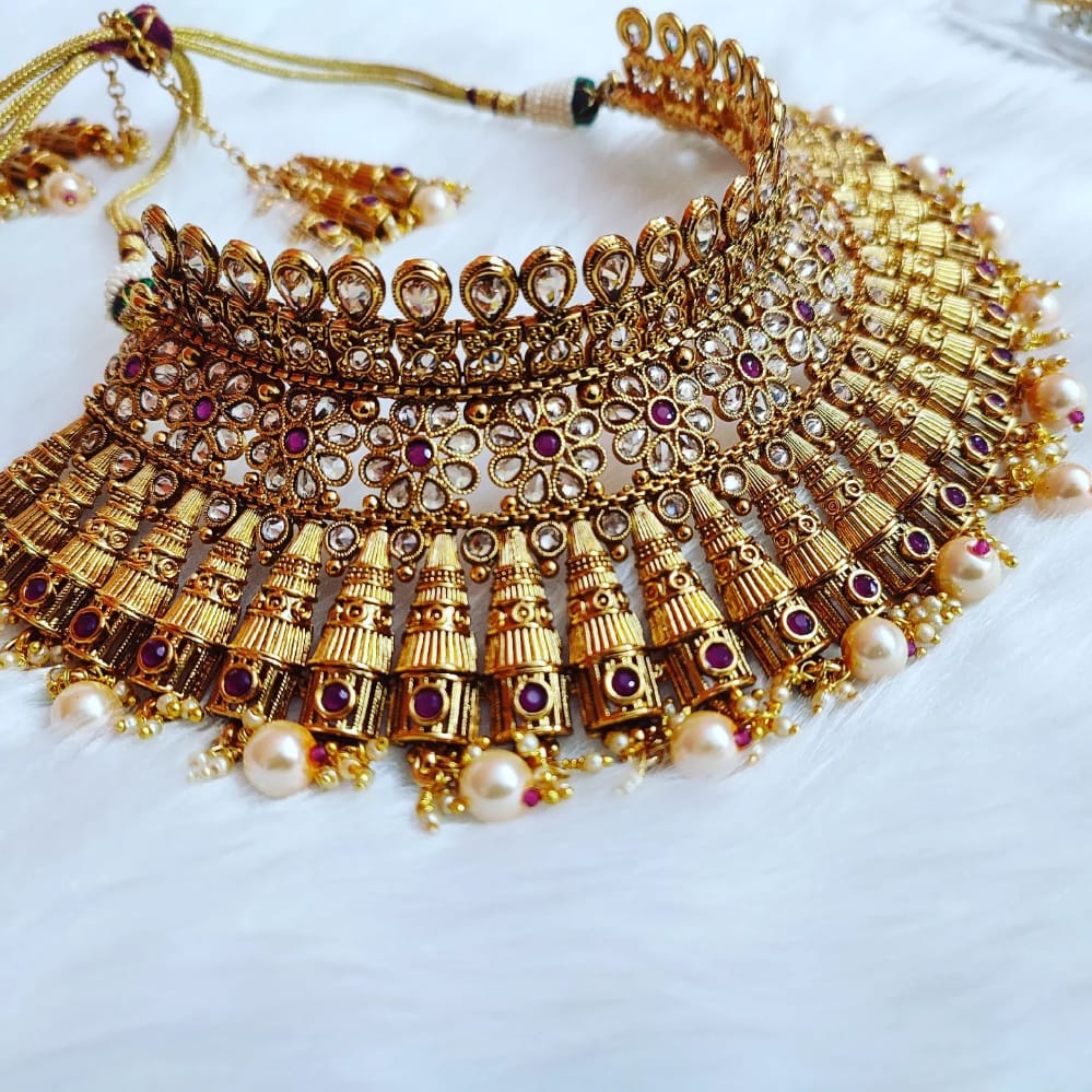 mangtika set for bride gold